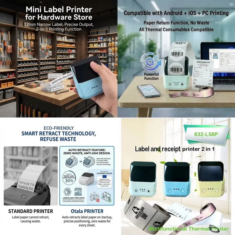 Mini 58mm Termal Taşınabilir F - Barcode Printer incelemesi ve fiyatı